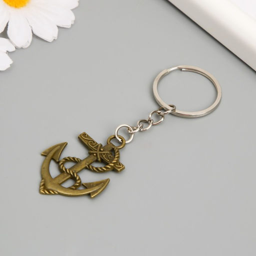 Цена за 12 шт. Металлический брелок для ключей на кольце «Якорь и веревка», 4×3 см, МИКС