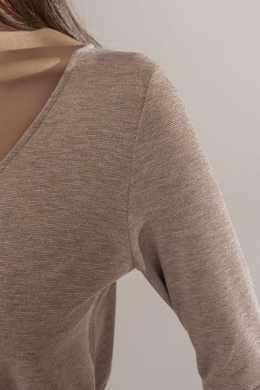 Платье 51972-1 Серый-Бронзовый люрекс