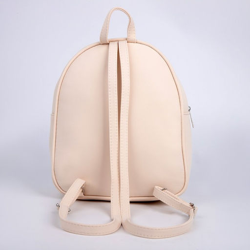 Рюкзак школьный текстильный «Цветы», 27×10×23 см, отдел на молнии, бежевый