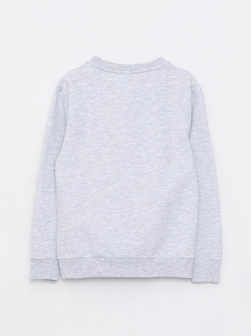 Bisiklet Yaka Bask?l? Uzun Kollu Erkek ?ocuk Sweatshirt - Waikiki фото 2