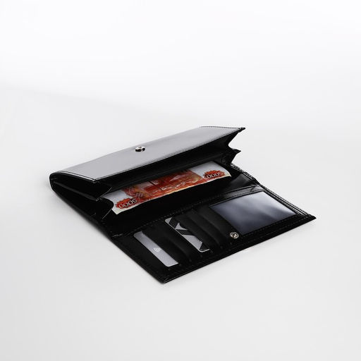 Кошелёк на кнопке, цвет чёрный - Simaland фото 3