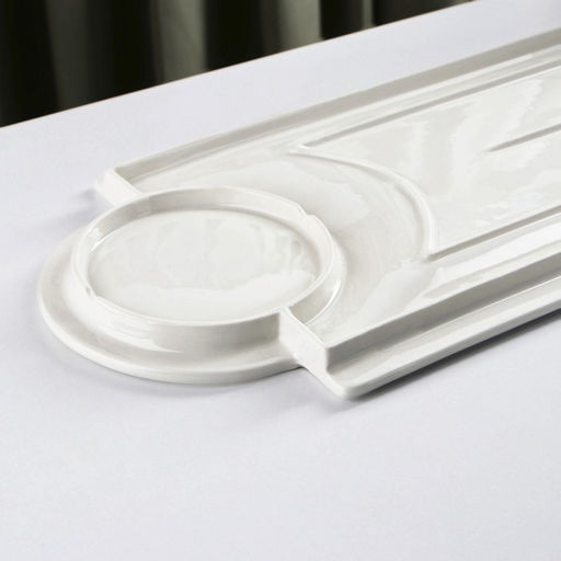 Блюдо керамическое с соусником «Классика», 38×18,5 см