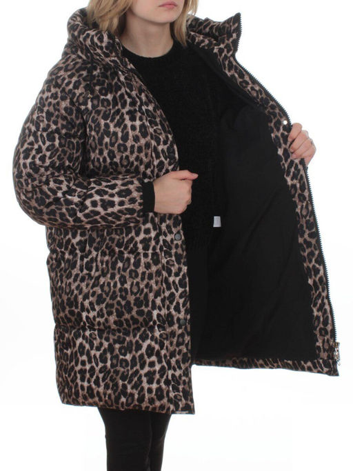 2406 BROWN /LEOPARD Куртка зимняя женская (200 гр. холлофайбер) - Fashion фото 7