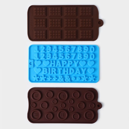Формы для шоколада Доляна, набор 3 шт., силикон, 21?12 см, МИКС  фото 2