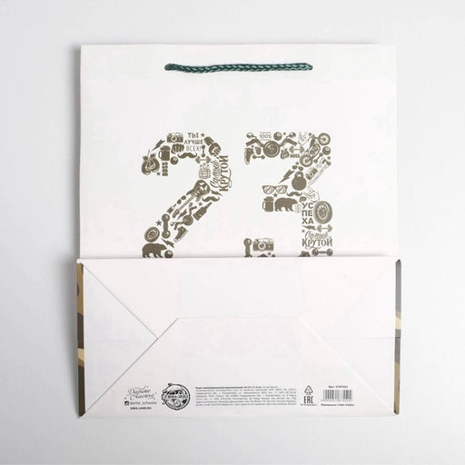 Цена за 2 шт. Пакет подарочный ламинированный, упаковка, 23 февраля, ML 23?27?11.5 см