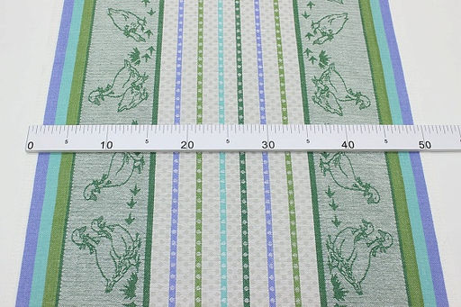 Холст полотенечный жаккард Датский гусь цв.зеленый, ш.0.5м, лен-30%, хл-70%, 210гр/м.кв - Купава фото 4