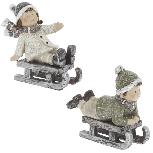 Фигурка декоративная "Мальчик/Девочка", L11 W5 H11 см, 2в.