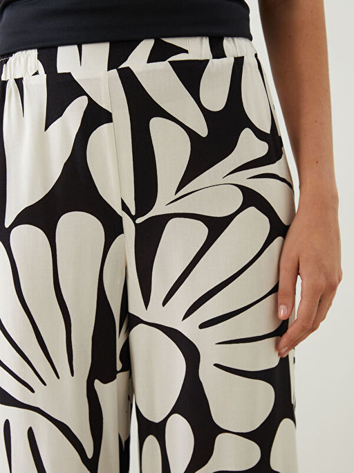 Beli Lastikli Desenli Kad?n Pantolon