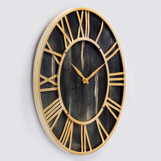 Часы настенные интерьерные «Кесвик», серия: Лофт, дерево, металл, бесшумные, плавный ход, d=49 см, от батарейки 1хАА