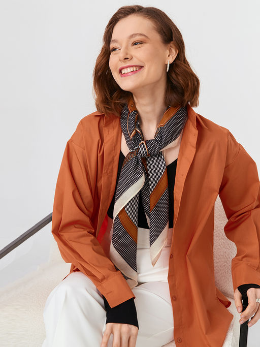 Большой, мягкий, тонкий и очень нежный двусторонний платок с рисунком. - Tantino фото 6