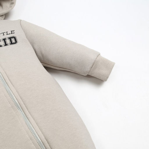 Комбинезон с капюшоном Крошка Я Street style, рост 62-68 см, бежевый  фото 3