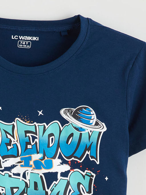 Bask?l? Erkek ?ocuk Pijama Tak?m