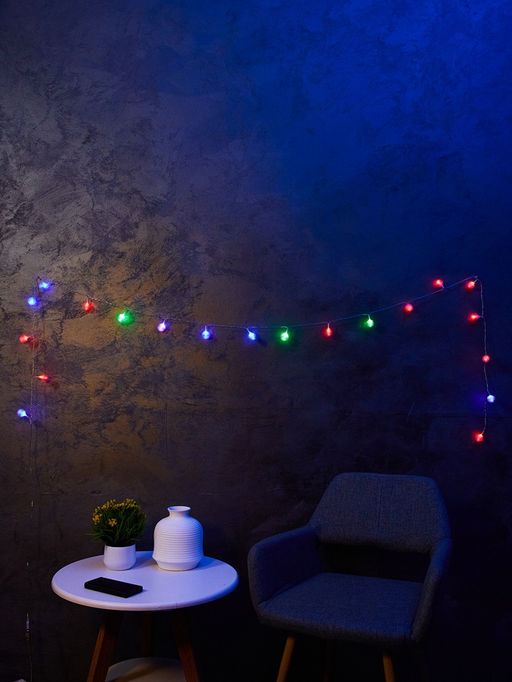 Гирлянда Нить 3 м с насадками Ёжики, IP20, прозрачная нить, 20 LED, свечение мульти (RG/RB), мигание, USB - Luazon lighting фото 5