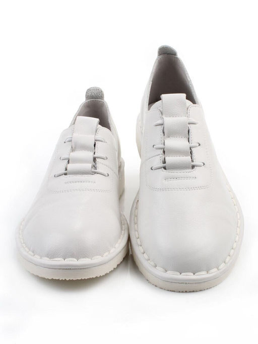 03-XKL23-038 WHITE Полуботинки женские (натуральная кожа)