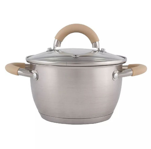 Кастрюля Fortuna 1.8л, нерж.сталь, крышка, матовый корпус, ручки с силиконом арт.007217 /Mallony/  фото 4