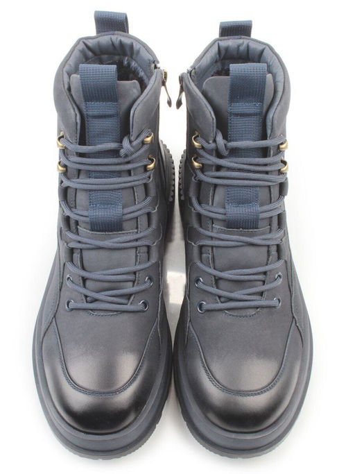 05-AW1008-6M DK. BLUE Ботинки зимние мужские (натуральная кожа, натуральный мех) - Фабричный китай фото 9