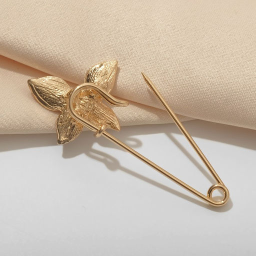 Булавка «Бабочка», 5 см, белая в золоте