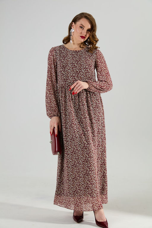 Платье NIKVA н801-9 листья бургунди фото 4