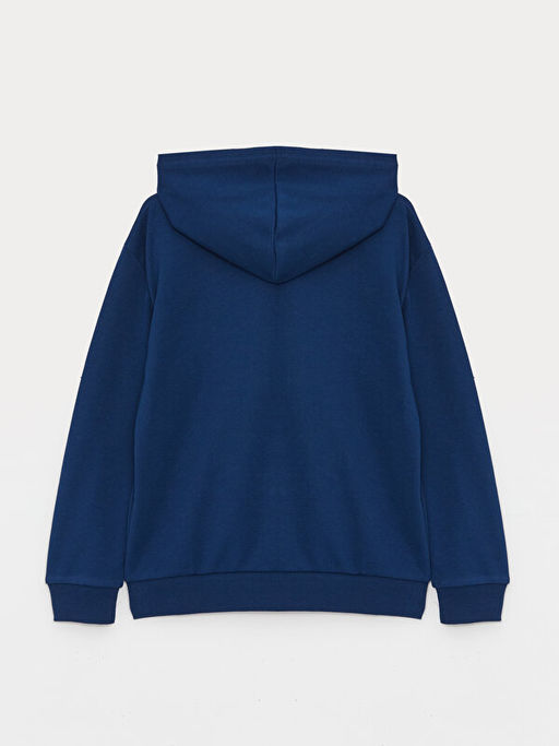 Kap??onlu Bask?l? Uzun Kollu Erkek ?ocuk Fermuarl? Sweatshirt - Waikiki фото 2