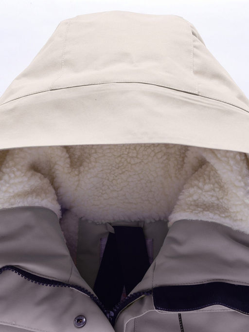 Парка зимняя подростковая для девочки с капюшоном бежевого цвета 9538B - Valianly фото 11