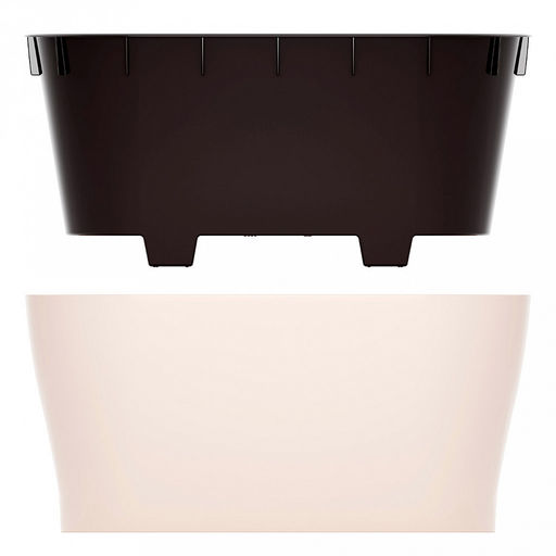 Горшок для цветов пластмассовый "Лея" 4л, 30х14,5х14см, овальный, со вставкой, с автополивом, бежевый (Россия)