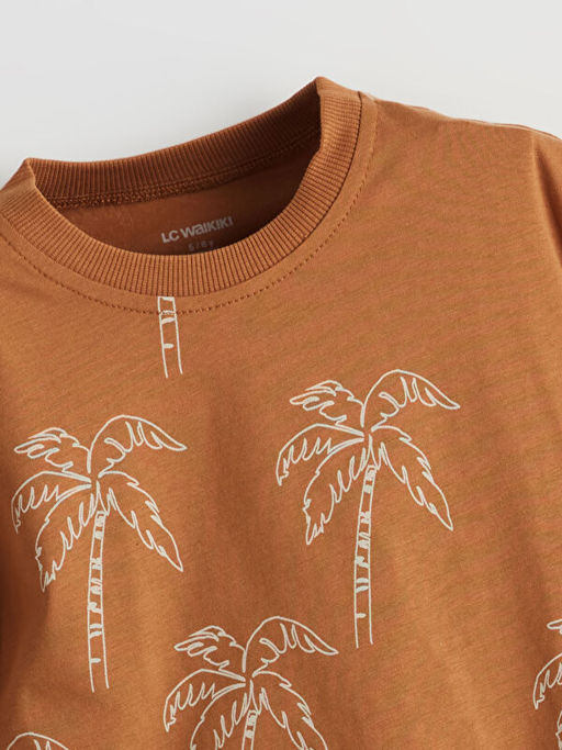 Bask?l? Pamuklu Erkek ?ocuk Ti??rt ve ?ort 2li