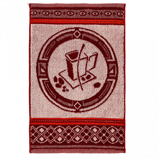 Полотенце кухонное махровое 30х50см, пестротканое, плотность 420гр/м2, хлопок 100%, "Капучино-4" (Россия)