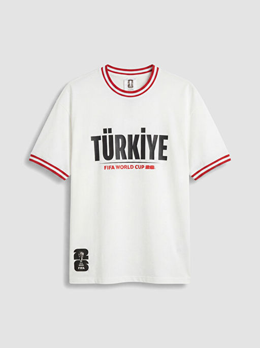 Bisiklet Yaka T?rkiye FIFA 2026 Bask?l? Erkek Spor Ti??rt