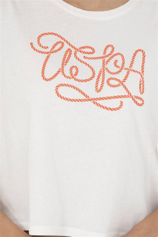 Женская футболка цвета экрю с круглым вырезом - U.s. polo assn фото 6