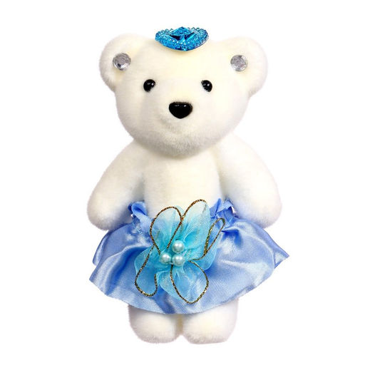 Цена за 12 шт. Игрушка из пенопласта «Мишка в юбочке», на ушках камушки, МИКС