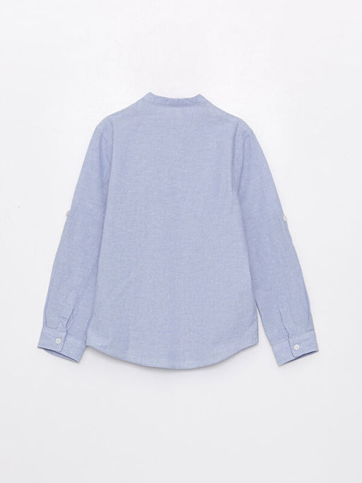 Hakim Yaka Keten Kar???ml? Erkek ?ocuk G?mlek - Waikiki фото 2