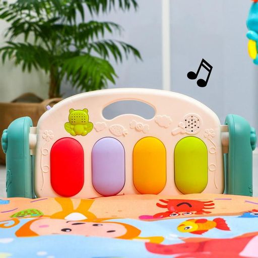 Развивающий коврик Игра малыша, с пианино, круглый, голубой - Simaland фото 4