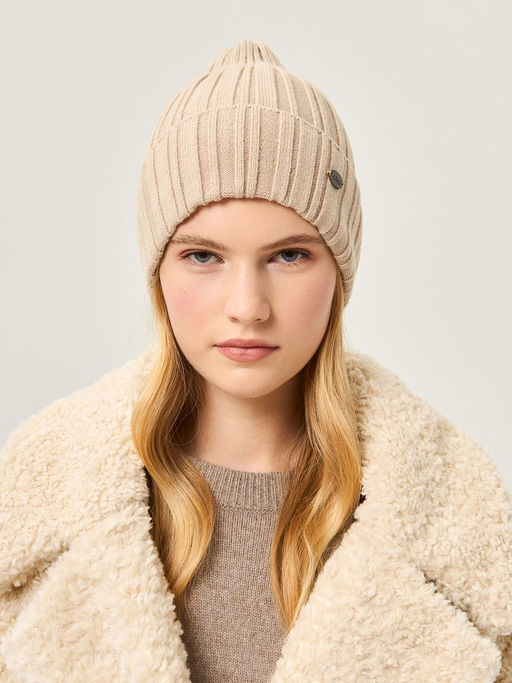 Шапка жен. каш+шерсть+виск LB-N88043 beige