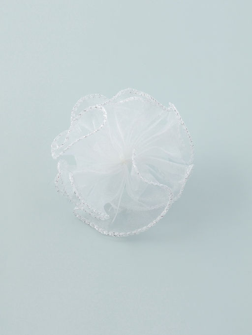 Цена за 6 шт. Бант для волос на резинке «Школьница», воздушная волна, 7 см, белый