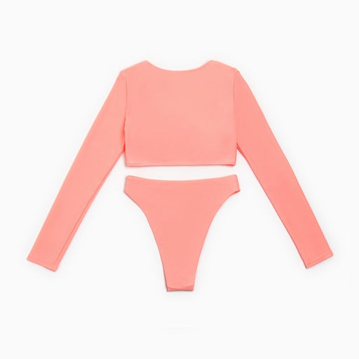 Купальник раздельный с длинным рукавом женский MINAKU, персиковый, размер 44