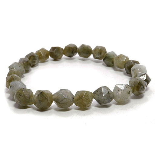 Браслет из камня 8мм с огранкой Лабрадор камень удачи и счастья