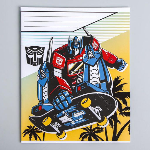 Цена за 10 шт. Тетрадь 12 листов, клетка, Трансформеры, 5 видов МИКС, Transformers - Hasbro фото 5