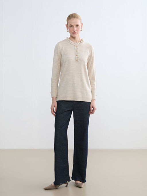 F?rf?rl? Dik Yaka Kad?n Triko Kazak