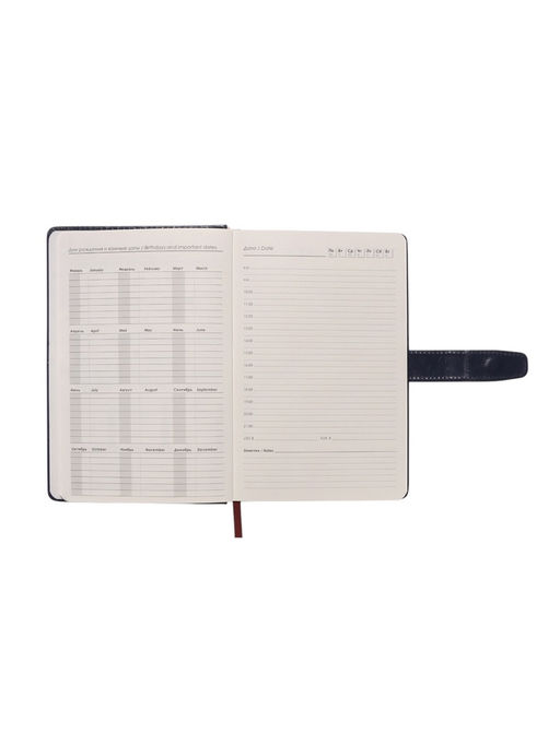 Ежедневник недатированный А5, с хлястиком, 128 листов, в линейку, пвх, синий - Simaland фото 8