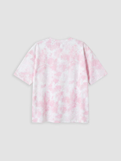 Bisiklet Yaka Batik Desenli K?z ?ocuk Ti??rt