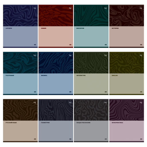Комплект тетрадей 48л. "Single colour" - 12 предметов (ТПК5ск48 63721, BG) эконом
