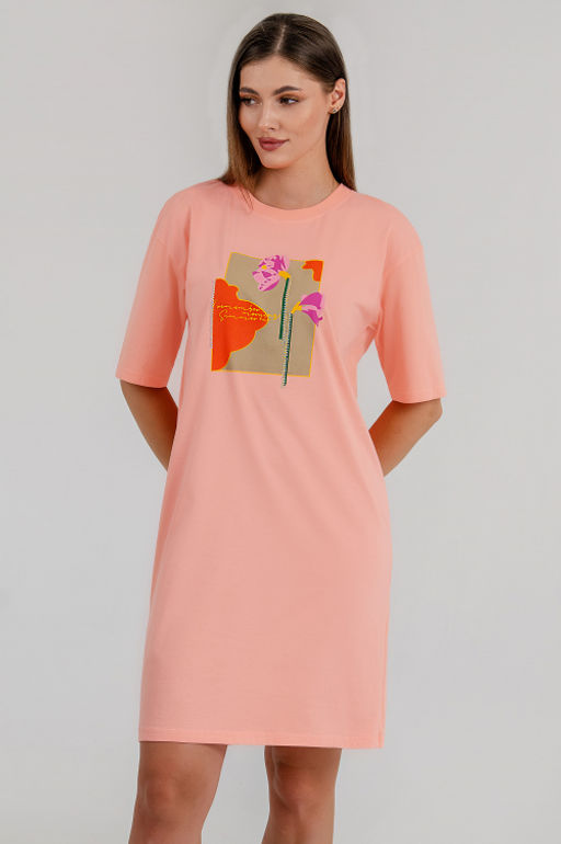 Арт. 4147 Туника женская 44-54 (6 шт) Цвет:лососевый