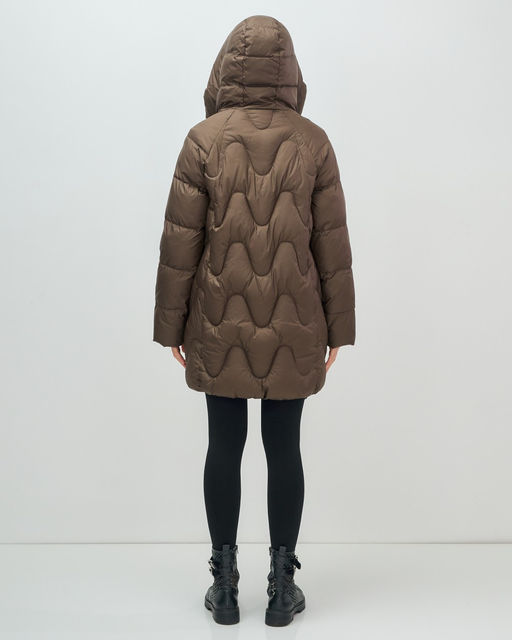 Куртка зимняя женская с капюшоном модная темно-коричневого цвета 7653TK Бренд: Visdeer  фото 19