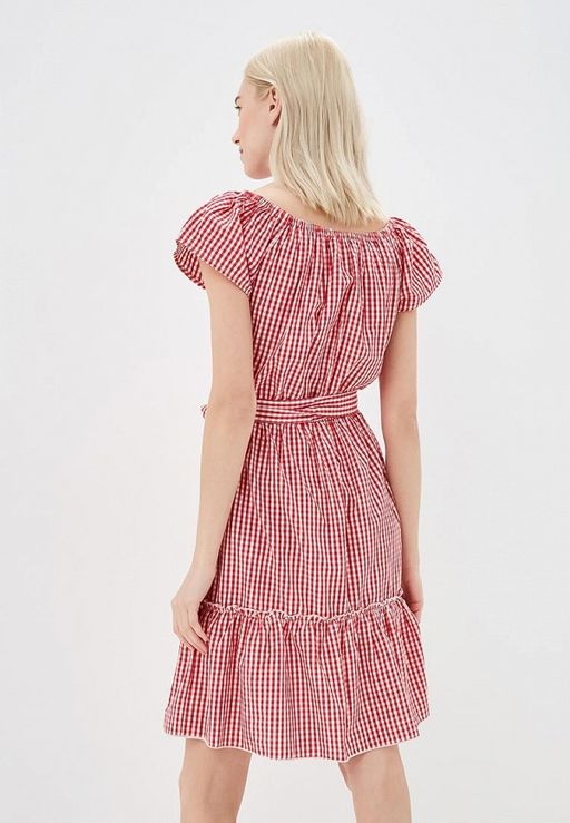 Хлопковое платье в клетку - Incity фото 6