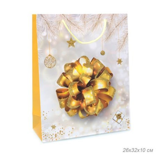 Цена за 12 шт. Пакет подарочный 26х32х10 / 362-33-M /уп 12/480/Новый год - ГалеонТрейд фото 4