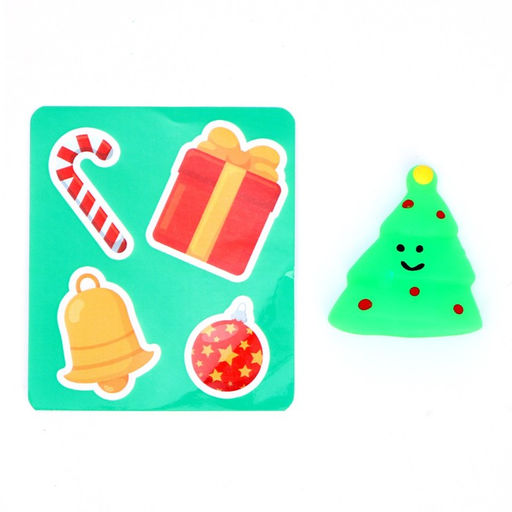 Цена за 2 шт. Антистресс игрушка - сюрприз Новогодний Мяк-жмяк, мялка с наклейками