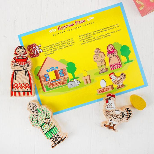 Конструктор деревянный «Сказки. Курочка Ряба», 17 деталей
