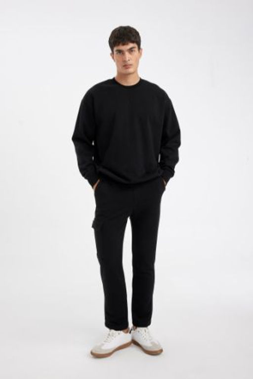 Esofman Alt? Slim Fit Dar Kesim Kargo Cepli Duz Paca