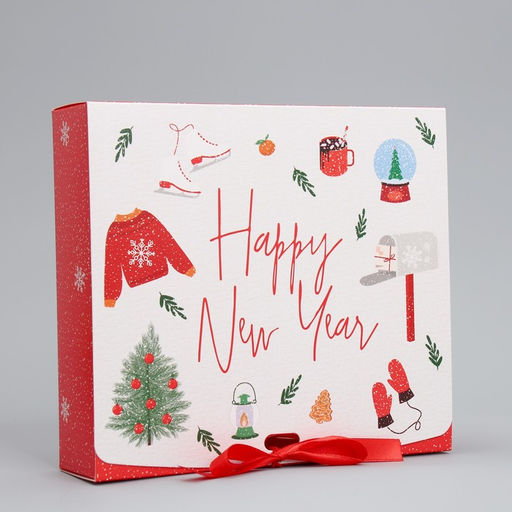 Коробка подарочная Счастливого праздника, 20 х 18 х 5 см - Дарите счастье фото 2