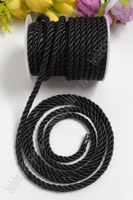 Шнур в бобине 5 мм*10 ярд (SF-3317) черный №60